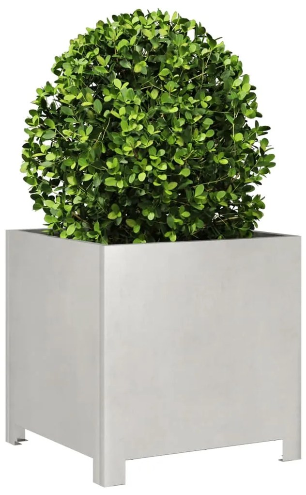Vaso/floreira de jardim 2 pcs 40x40x40 cm aço inoxidável
