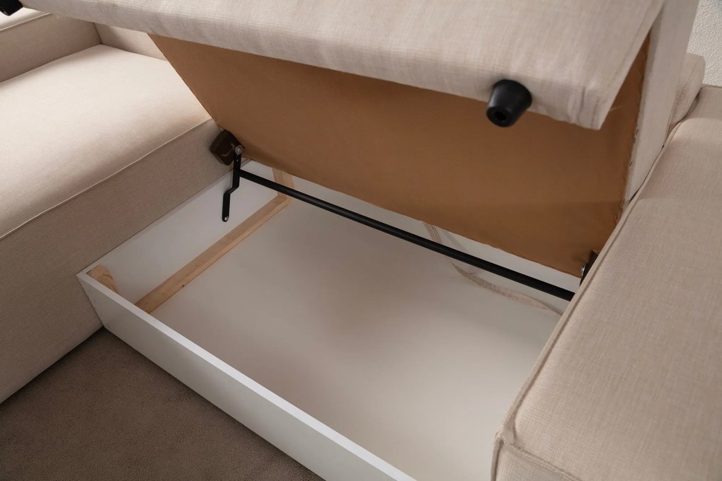 Sofá-Cama de Canto Pırlo – Ecru – 260x78x170 cm