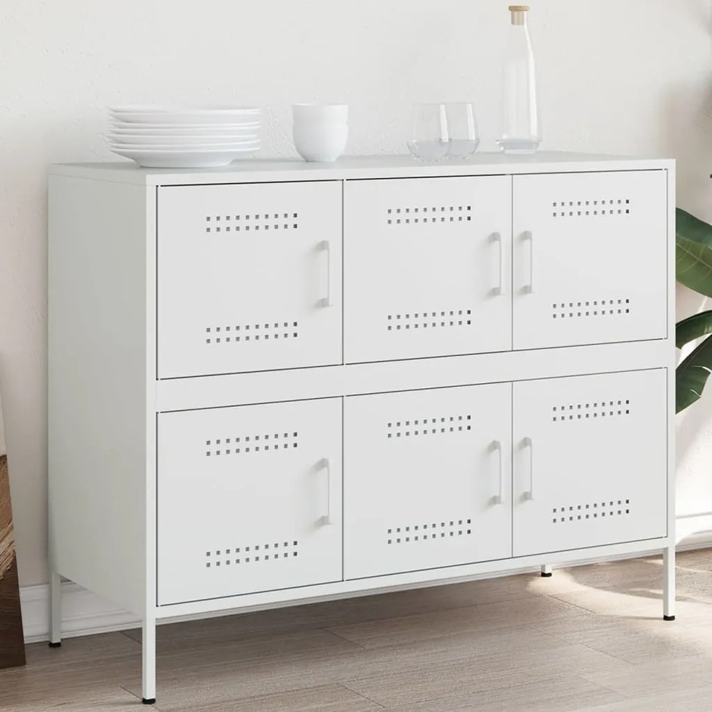 Aparador 100,5x39x79 cm aço branco