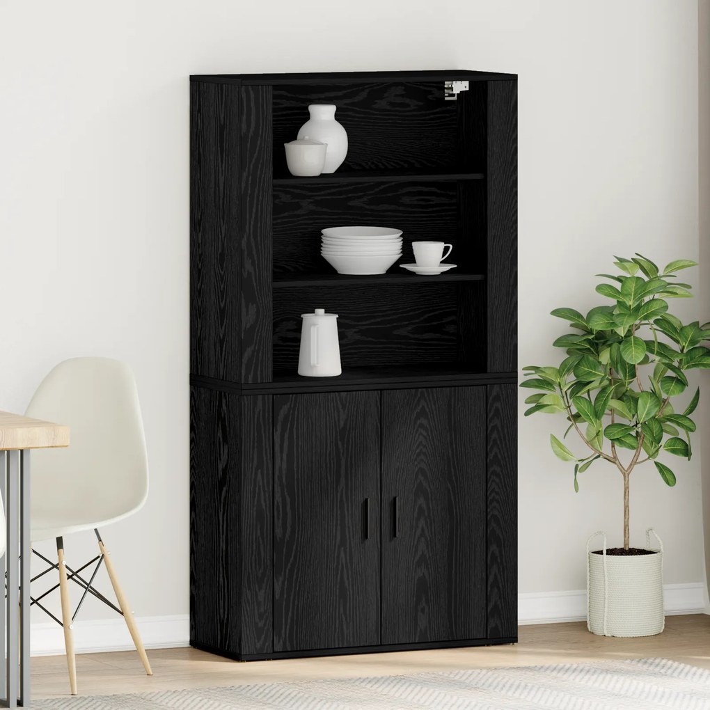 vidaXL Highboard Carvalho Preto Madeira