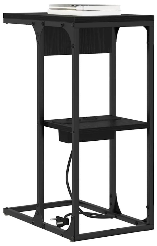 Mesa-de-cabeceira Carvalho Preto 41.5 x 26 x 60.5 cm