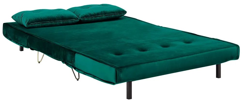 Sofá-cama de 2 lugares em veludo verde escuro VESTFOLD Beliani
