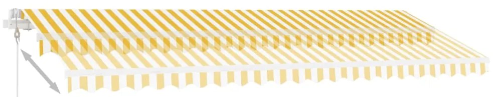 Toldo automático independente 500x300 cm amarelo e branco
