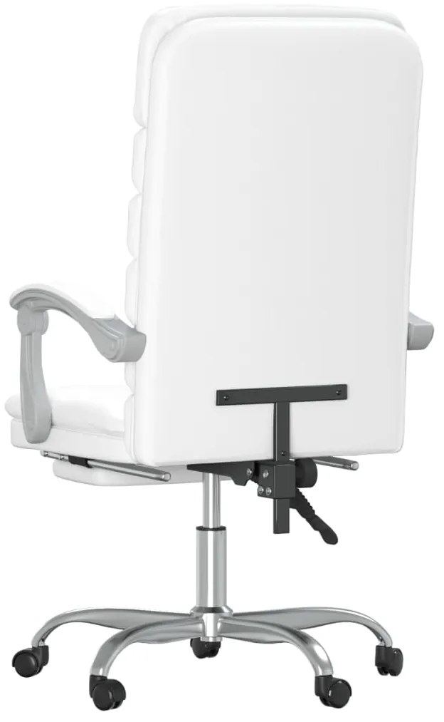 Cadeira escritório massagens reclinável couro artificial branco