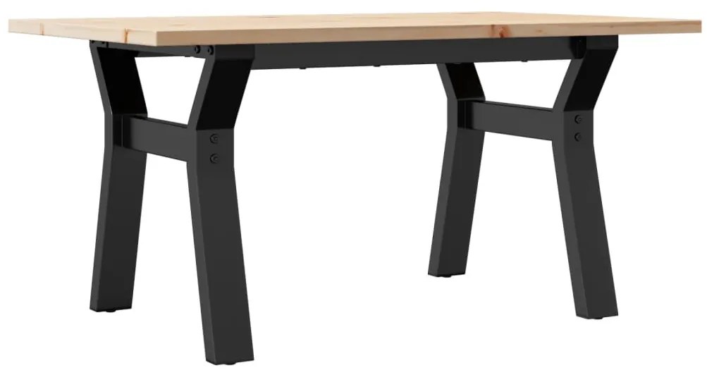 Mesa de centro estrutura em Y 80x50x40 cm pinho e aço