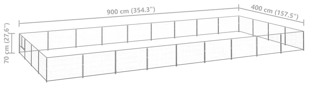 Canil para cães 36 m² aço prateado