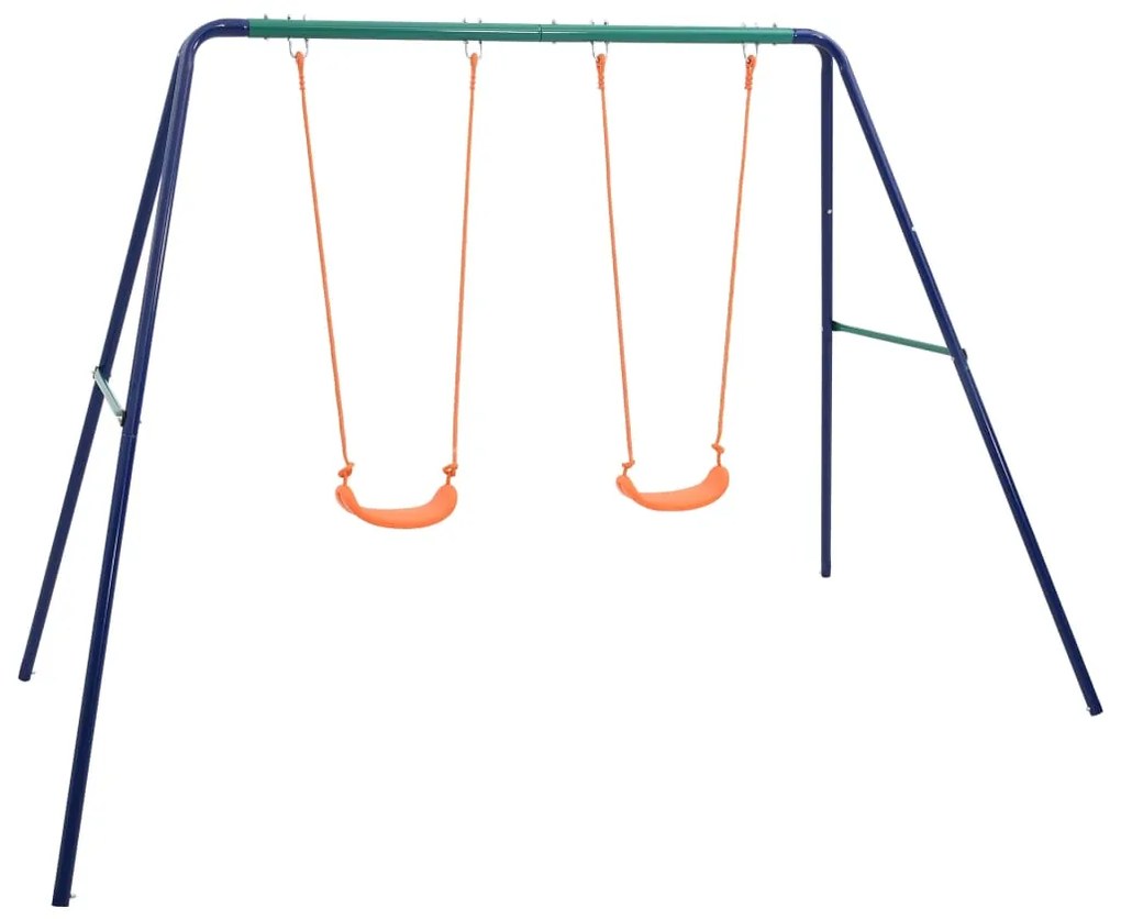 92318 vidaXL Conjunto de baloiços com 2 lugares aço