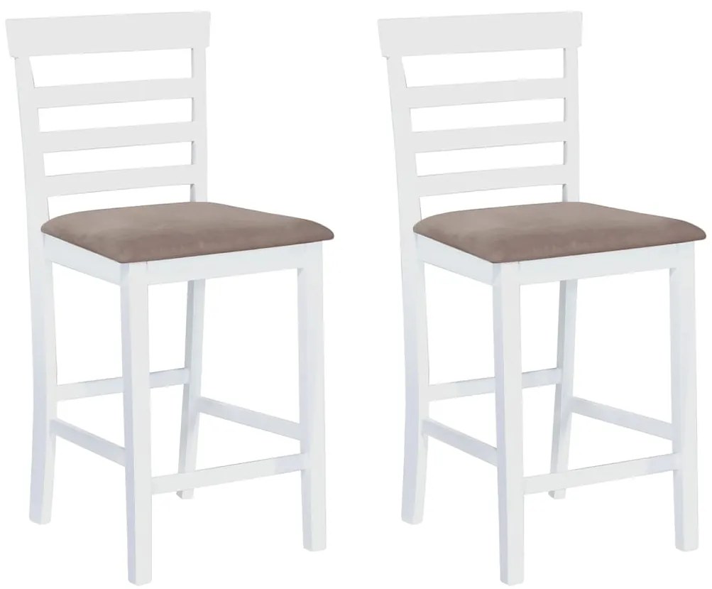 Bancos de bar 2 pcs tecido branco