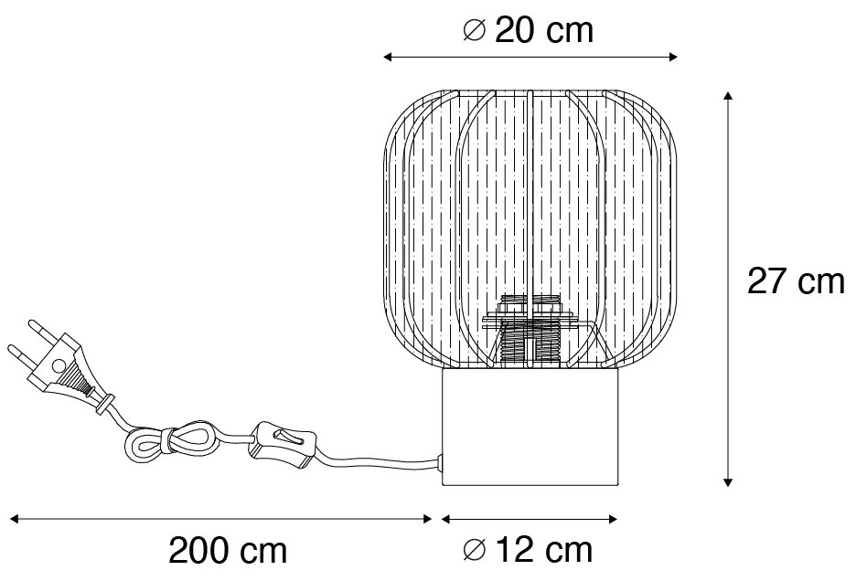 Candeeiro de Mesa Japandi Dourado com Abajur Bege - Pluni