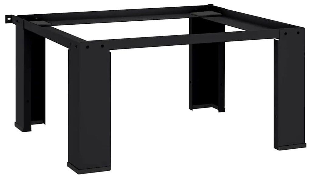 vidaXL Pedestal para Máquina de Lavar Preto 64 x 55 x 32,5 cm Aço