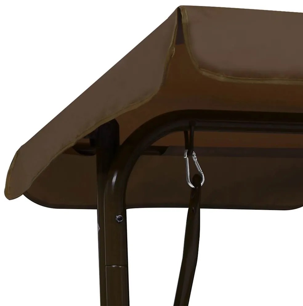 Banco de baloiçar para crianças 115x75x110 cm tecido castanho