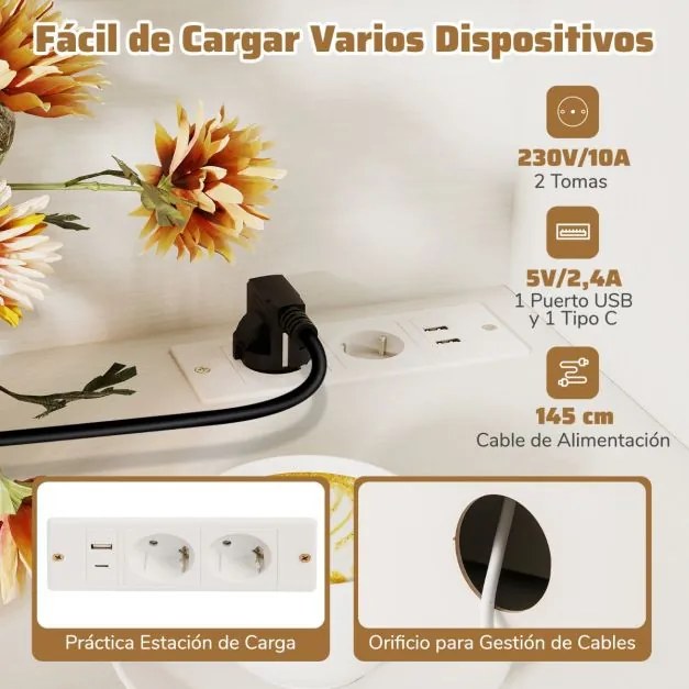 Armário de cozinha 65 x 38 x 168 cm com 4 portas e gaveta, estação de carregamento incorporada para sala de estar/jantar branco