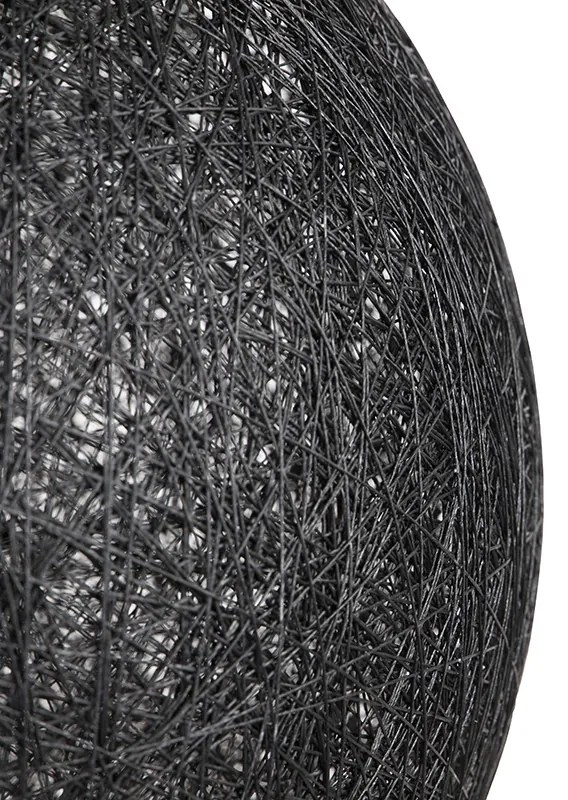 Candeeiro de suspensão rústico preto 80 cm - Corda Rústico