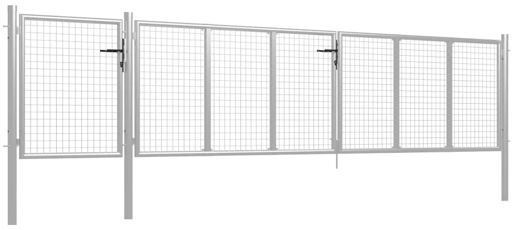 Portão de jardim 500x100 cm aço prateado