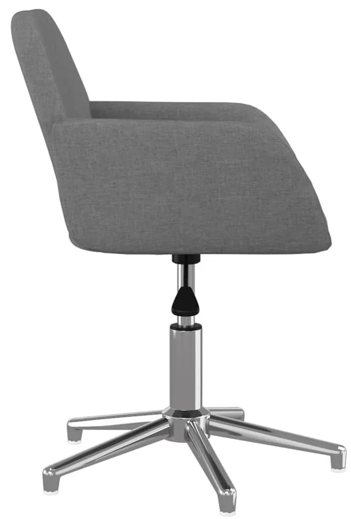 Cadeiras de jantar giratórias 2 pcs tecido cinzento-claro