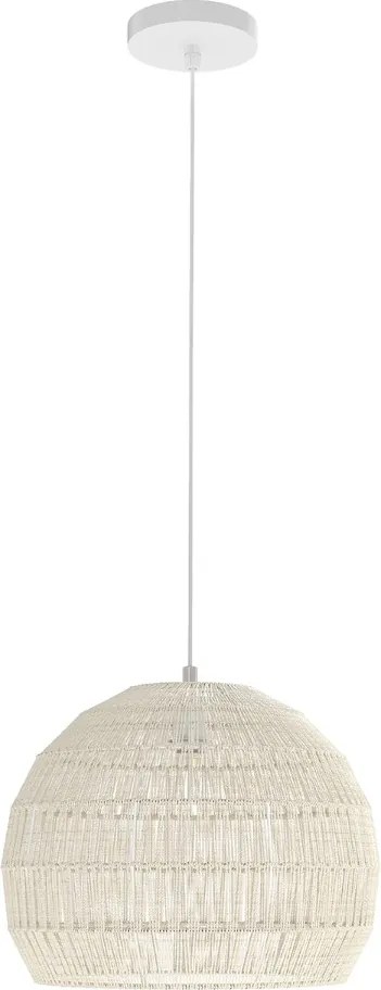 Candeeiro Teto esférico suspensa fácil de instalar, lâmpada incluída, para sala de jantar, sala de estar, quarto... 43 x 34 cm, bege