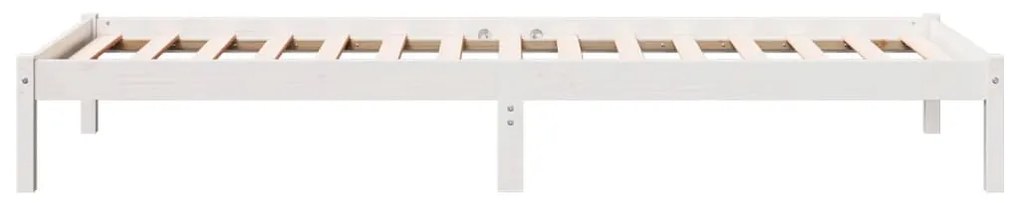 Cama extra longa sem colchão 90x220 cm pinho maciço branco