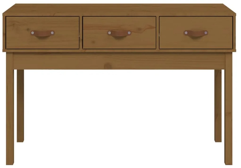 Mesa consola 114x40x75 cm madeira de pinho maciça castanho mel