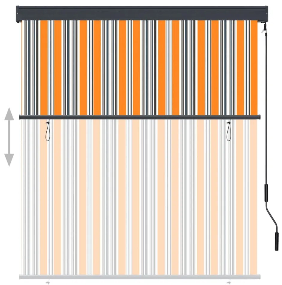 Estore de rolo para exterior 140x250 cm amarelo e azul