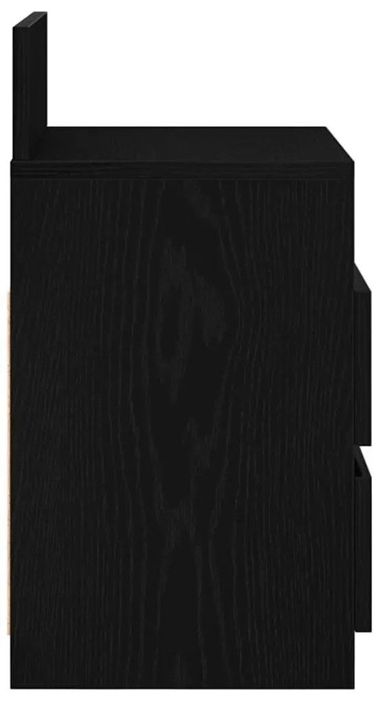Mesa de cabeceira com 2 gavetas 40x33x60 cm preto