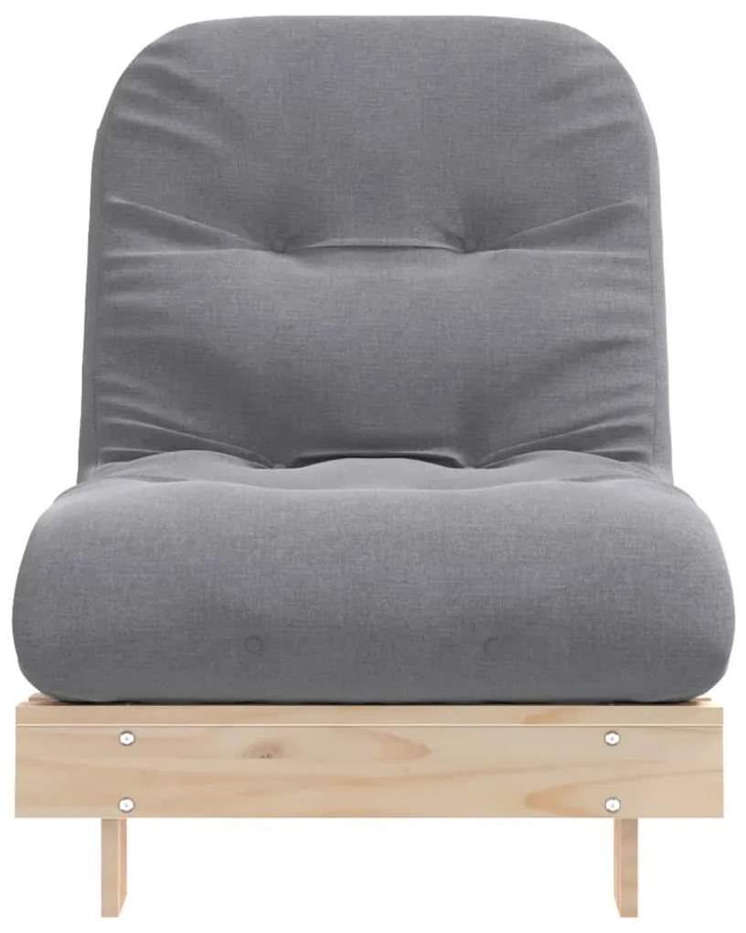Sofá-cama futon com colchão 70x206x11 cm madeira pinho maciça
