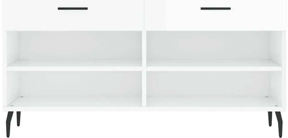Banco sapateira 102x35x55 cm derivados madeira branco brilhante