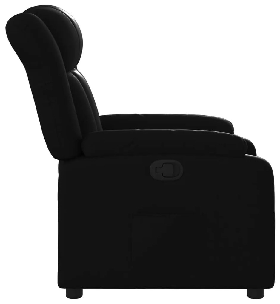 Poltrona reclinável couro artificial preto