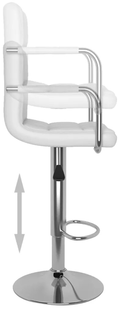 Bancos de bar 2 pcs couro artificial branco