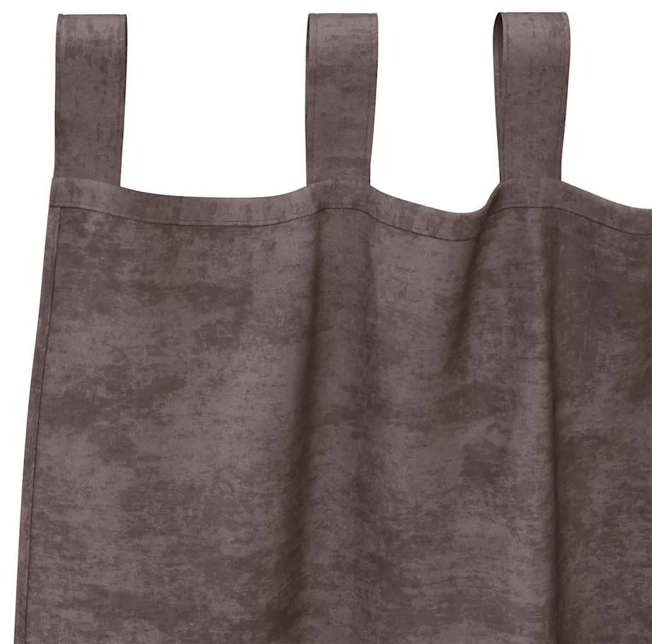 Cortinas de Veludo 2 pcs com Ilhós Marrom 140x140 cm