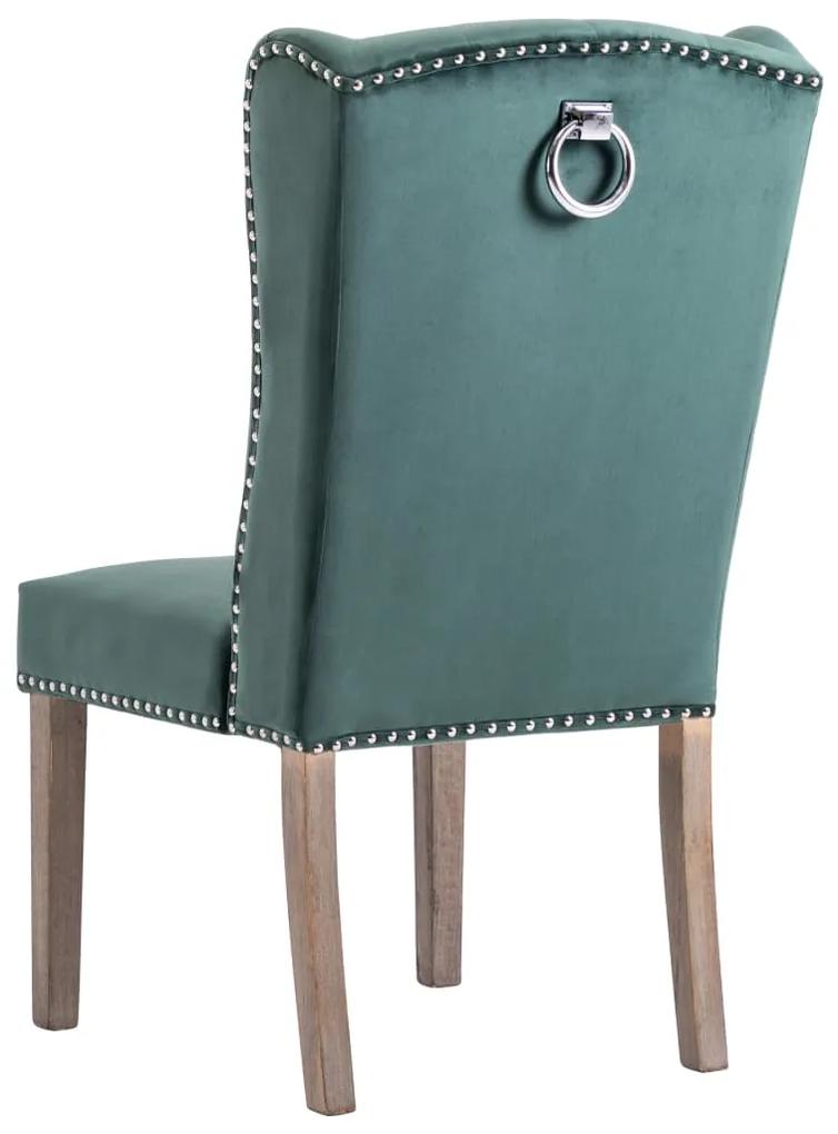 Cadeira de jantar veludo verde-escuro