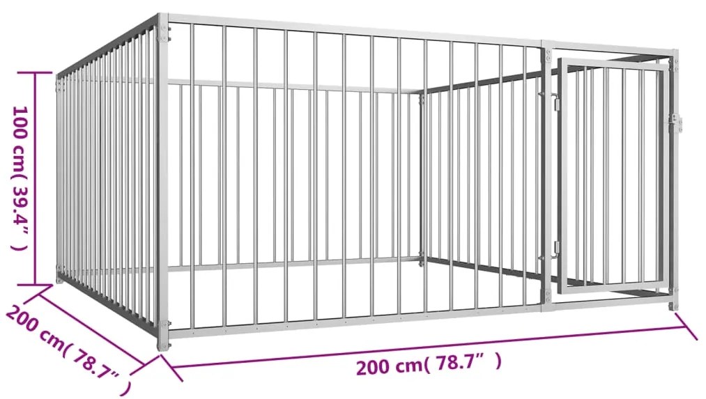 Canil de exterior 200x200x100 cm