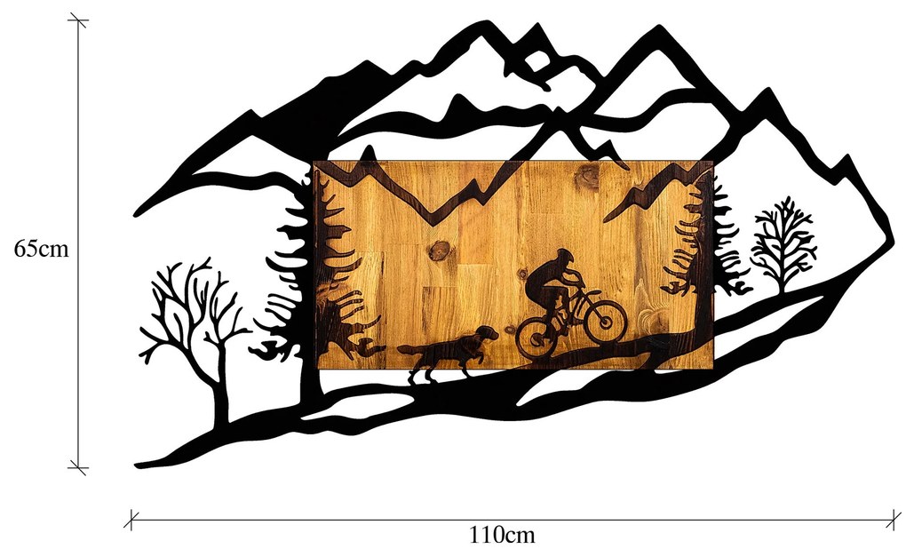Acessório Decorativo de Parede Bicycle Riding in Nature 1 – Nogueira e