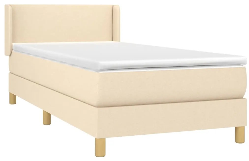 Cama com molas/colchão 100x200 cm tecido cor creme