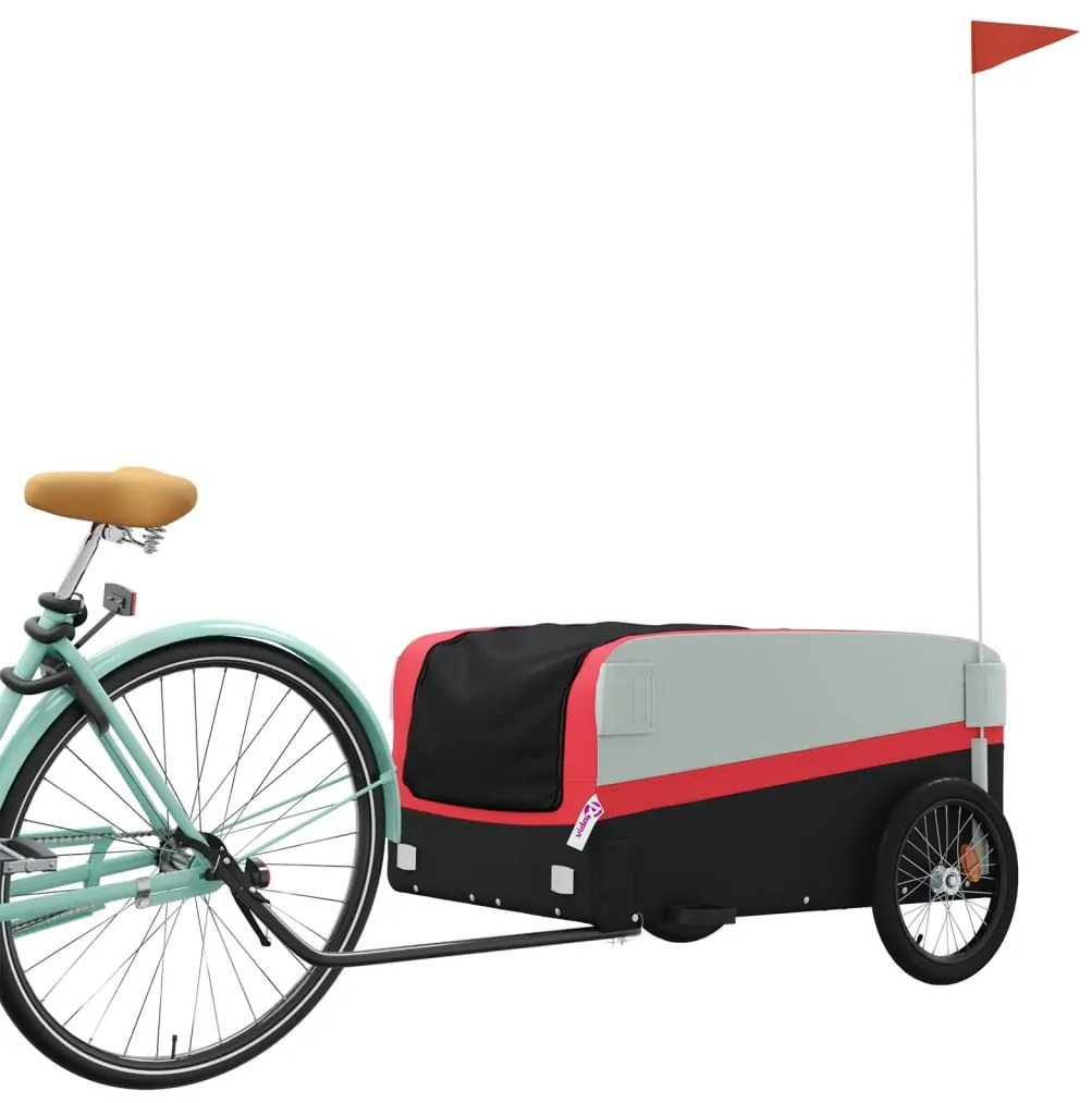 Reboque para bicicleta 45 kg ferro preto e vermelho