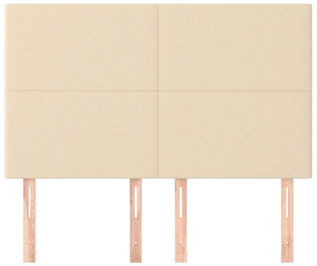 Cabeceira de cama 4 pcs tecido 72x5x78/88 cm creme