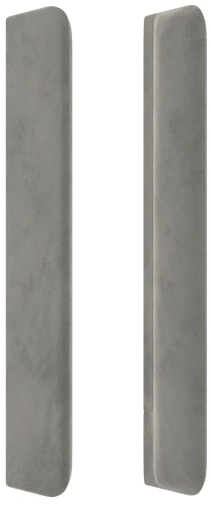 Cabeceira cama c/ luzes LED veludo 163x16x118/128cm cinza-claro