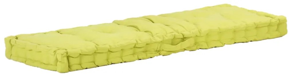 vidaXL Almofadão p/ móveis de paletes algodão 120x40x7 cm verde