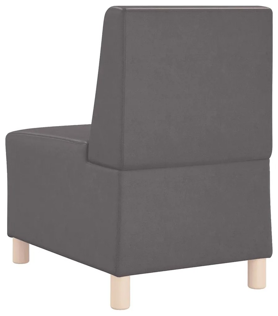Poltrona 55 cm couro artificial cinzento