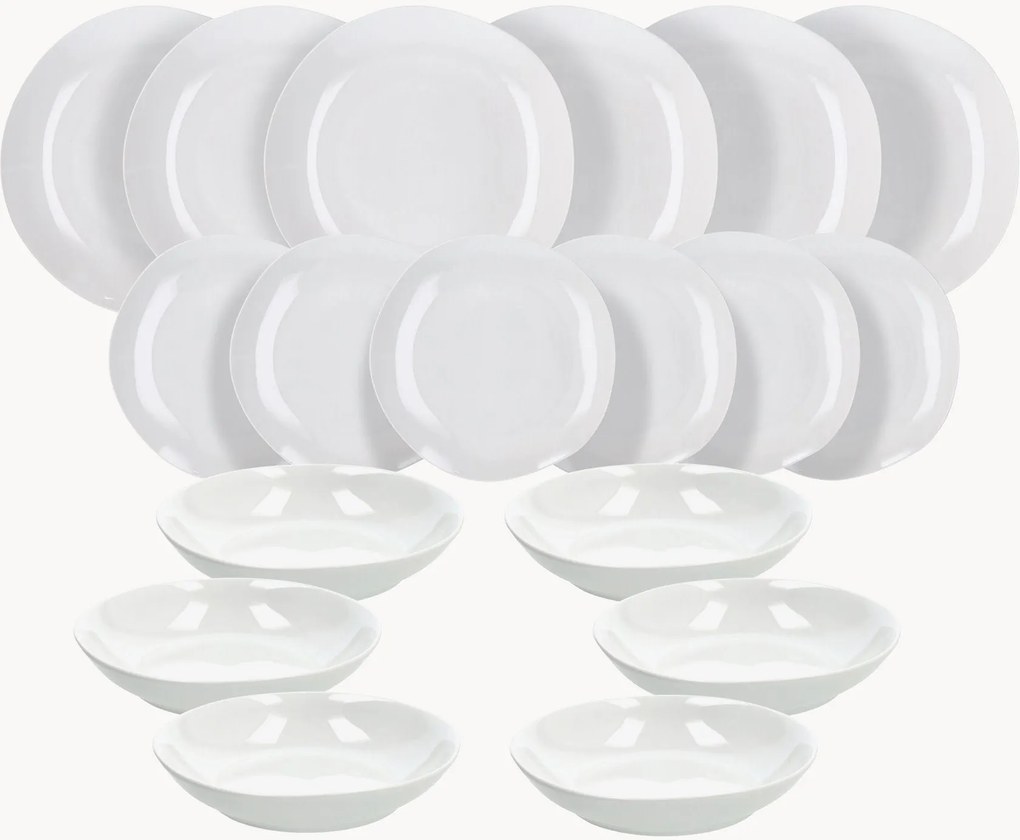 Conjunto de loiça em porcelana Delphi, 6 pessoas, conjunto de 18
