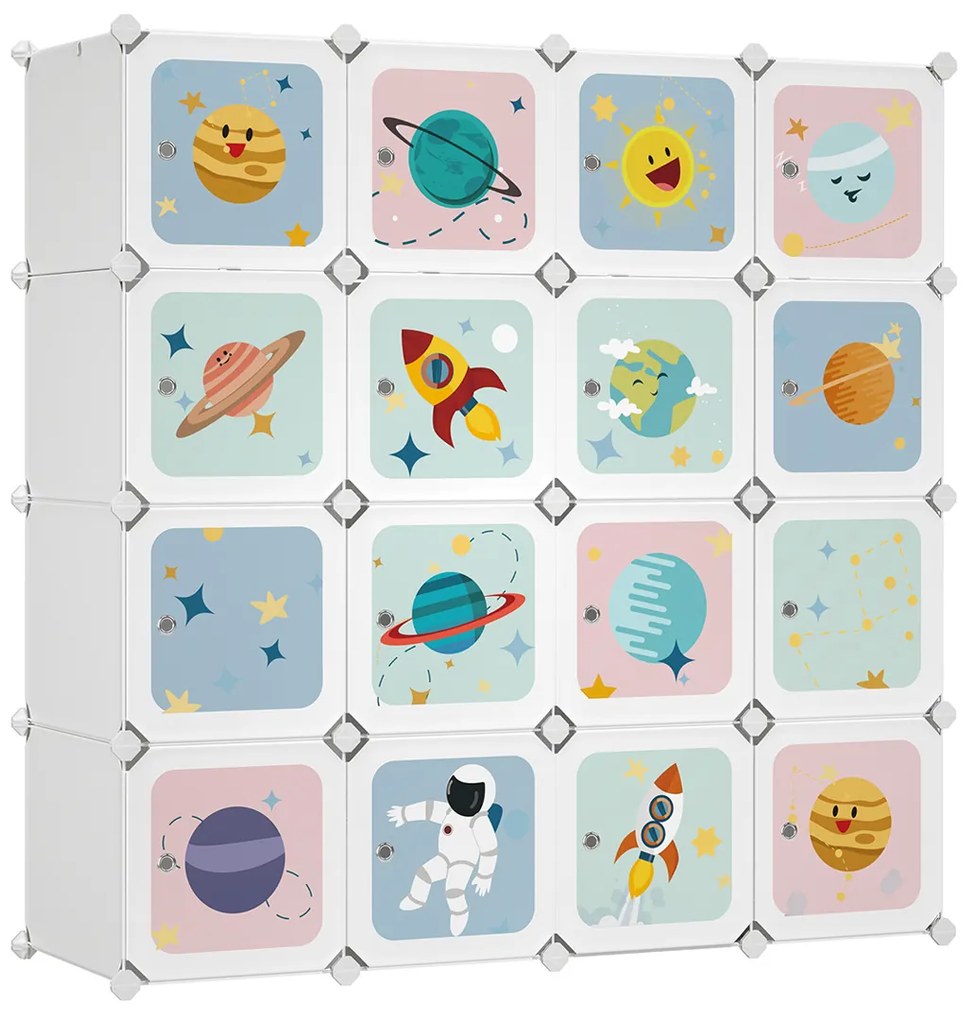 Guarda-roupa portátil com design modular para pendurar roupas | SONGMICS | 123 x 31 x 123 cm | branco | LPC905W01.