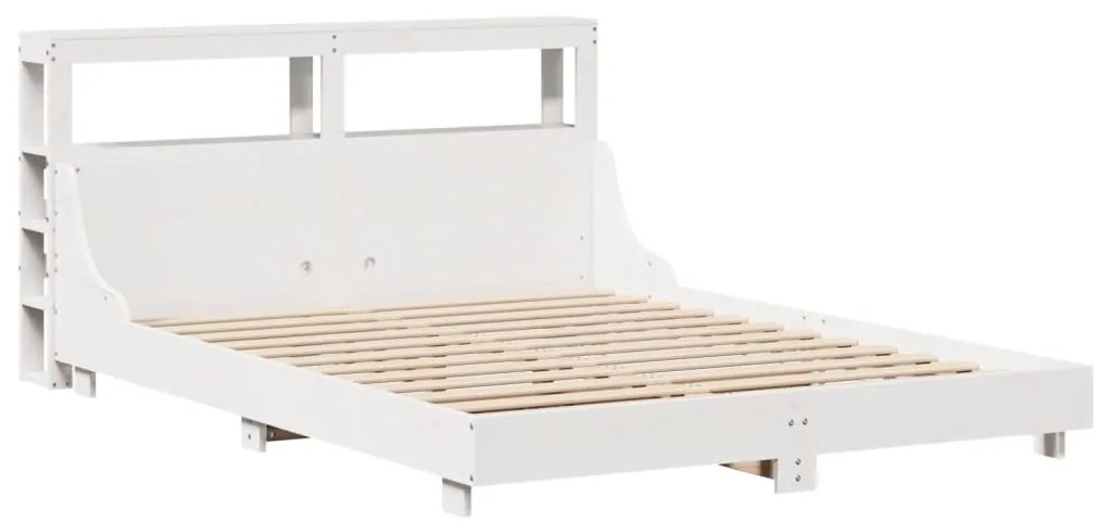 Cama sem colchão 160x200 cm madeira de pinho maciça branco