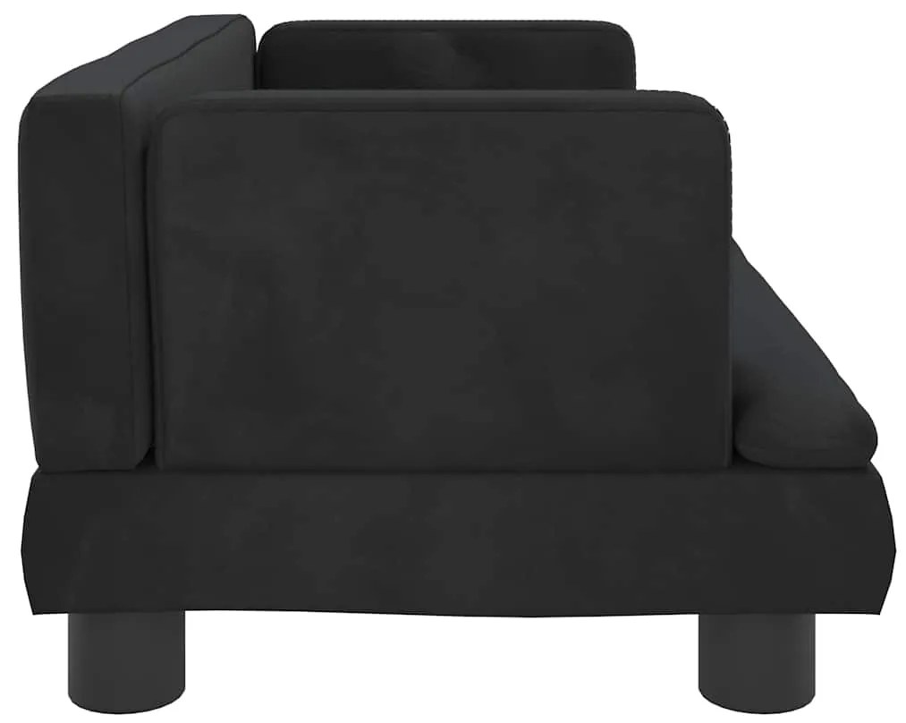 Cama para cães 60x40x30 cm veludo preto