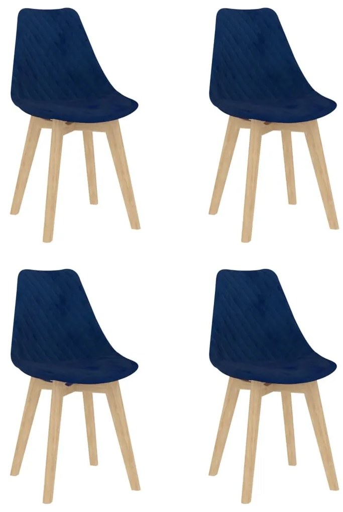vidaXL Cadeiras de jantar 4 pcs veludo azul