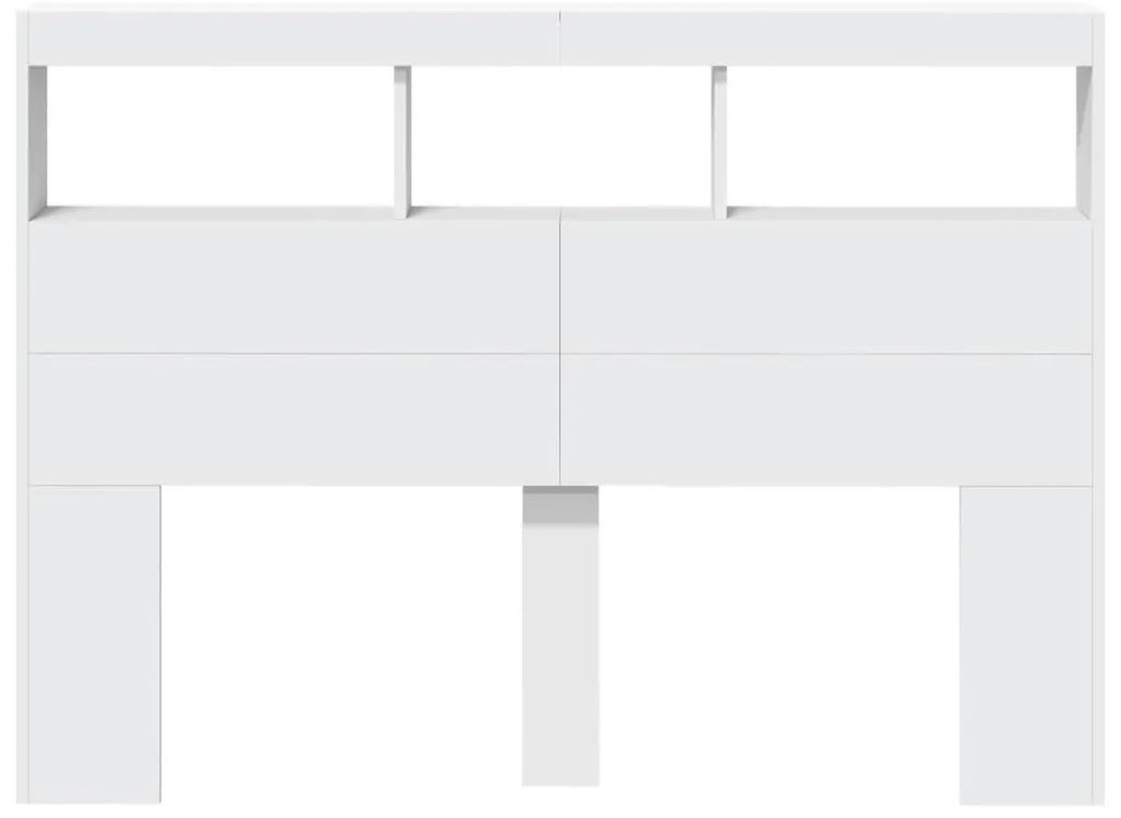 Armário de cabeceira com luzes LED 140x17x102 cm branco