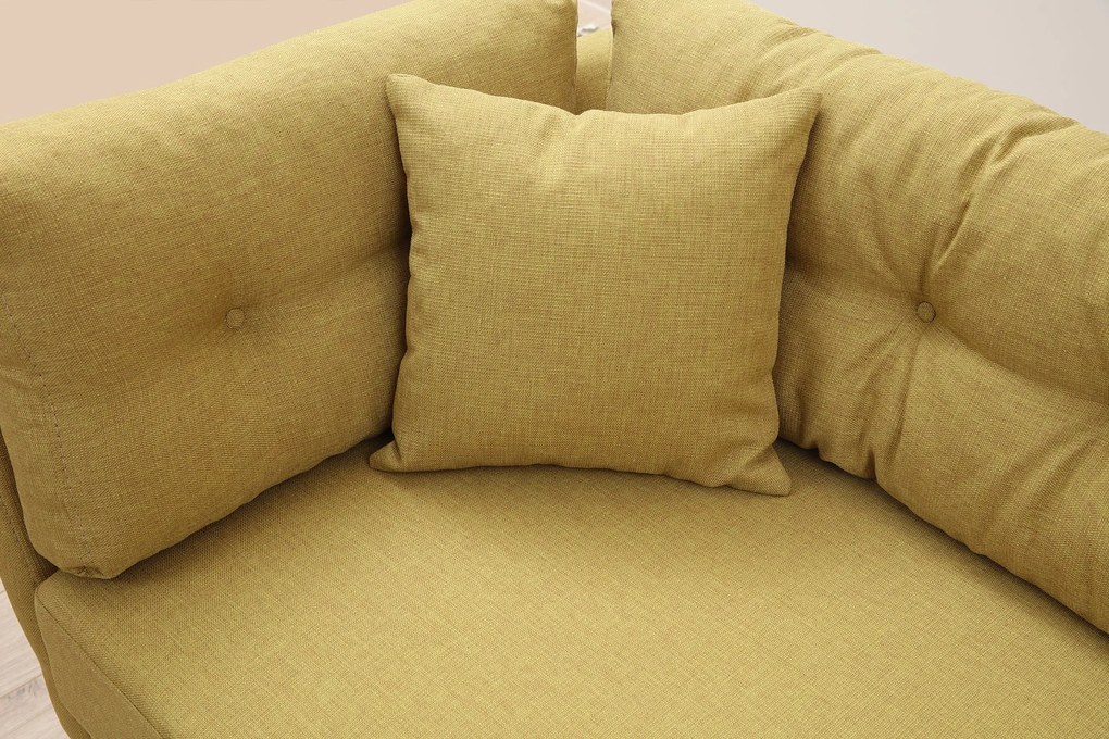 Sofá de 3 Lugares Mapa – Amarelo Esverdeado – 214 cm x 90 cm x 84 cm