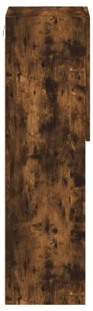 Móvel de TV com luzes LED 30,5x30x102 cm carvalho fumado