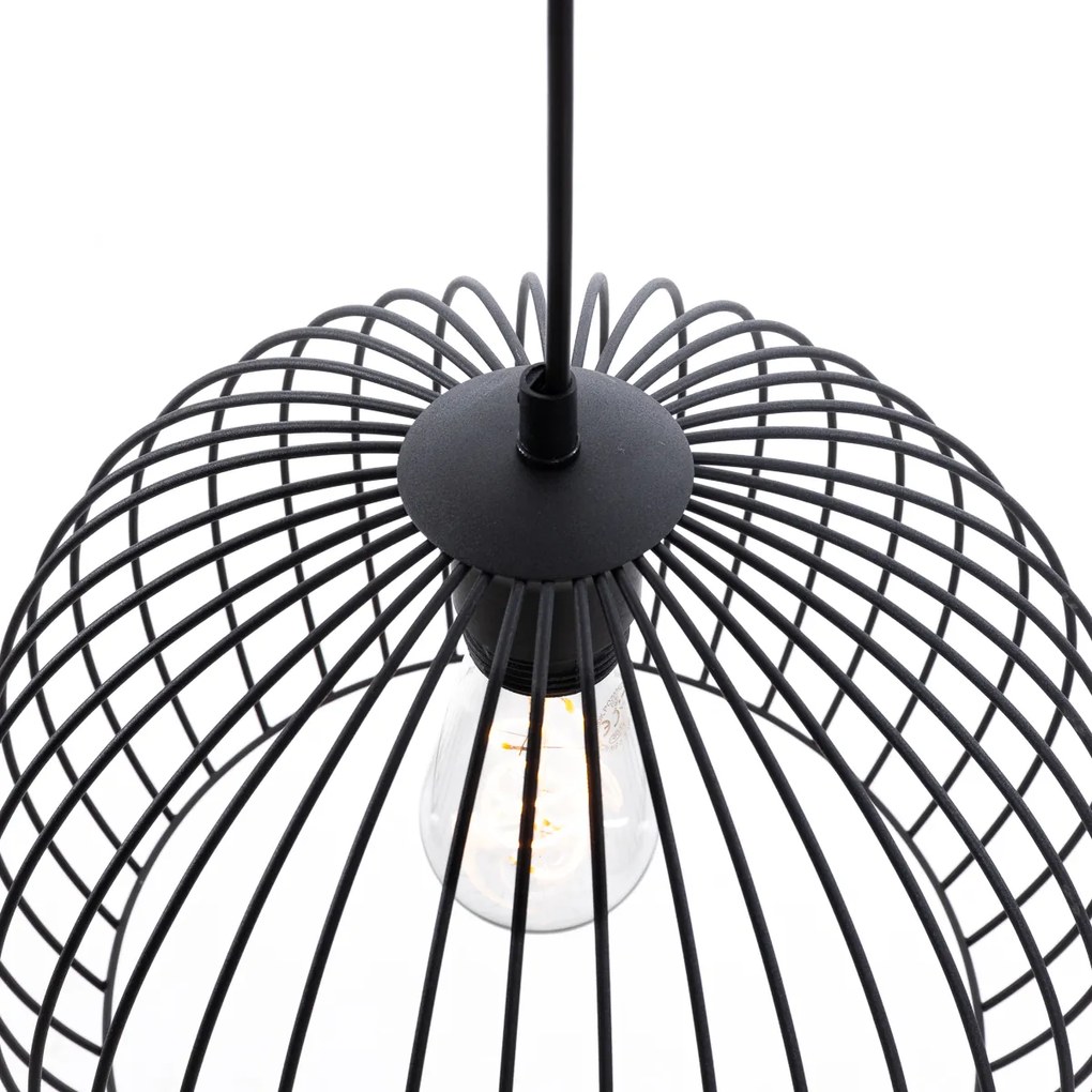 Candeeiro de suspensão moderno preto 3 luzes - Koopa