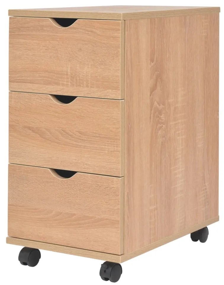 245725 vidaXL Unidade de gavetas 33x45x60 cm cor carvalho