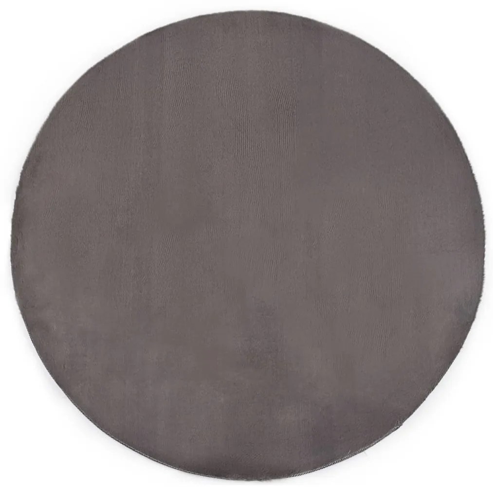 285094 vidaXL Tapete em pele de coelho artificial 160 cm cinzento-escuro