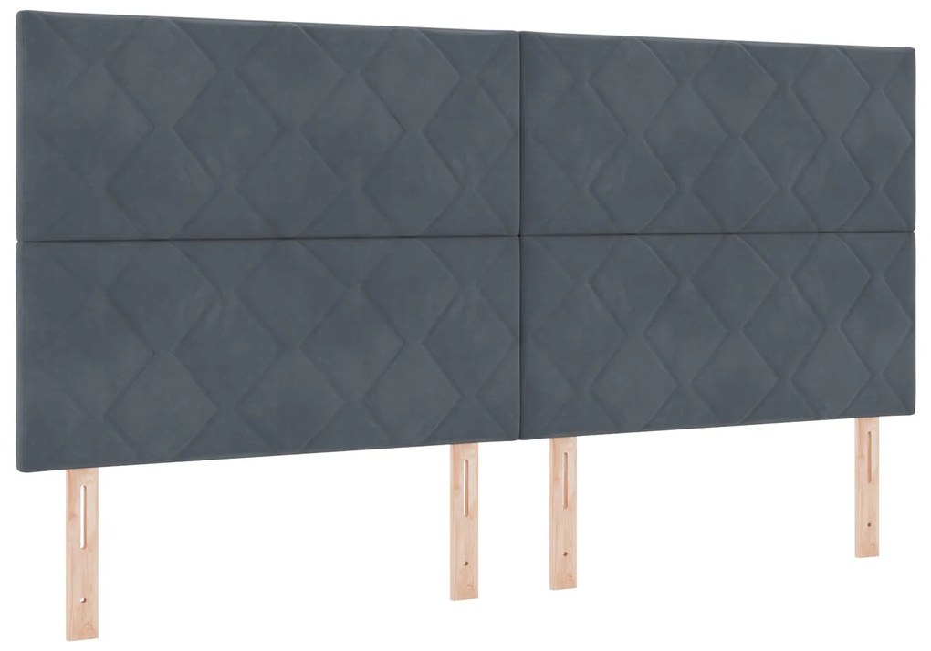 Cabeceira Design de Blocos de Diamante Cinza Escuro 200 cm Veludo